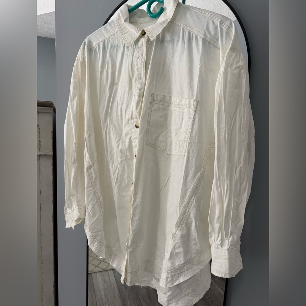 Free People Happy Hour Cotton oversized shirt